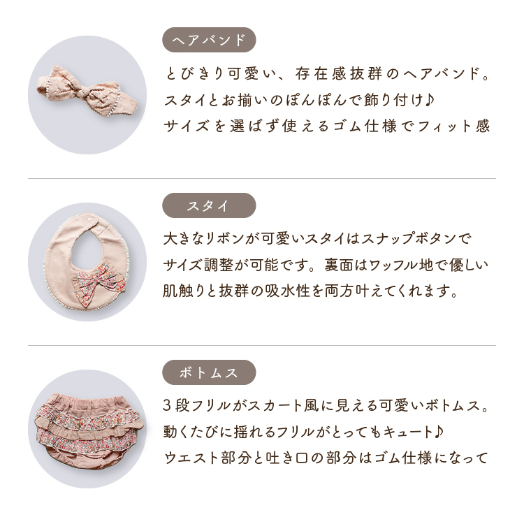 mocmof おめかしスタイ3点セット | お名前シール製作所